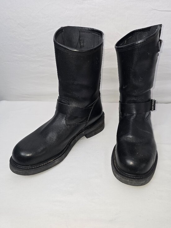 Herman Survivors S/T Engineer II Steel Toe Black Motorcycle Boots Men\'s 12 M